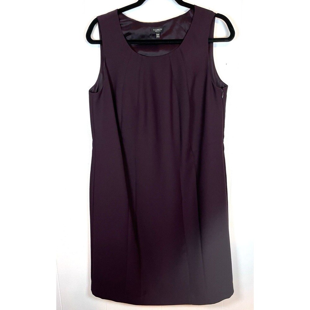 Talbots Women's 12WP Eggplant Sheath Sleeveless Career Tailored Dress All Season